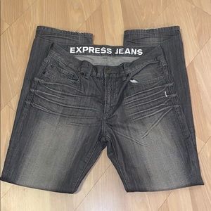 Men’s Express Grey Rocco Slim Straight Leg Jeans